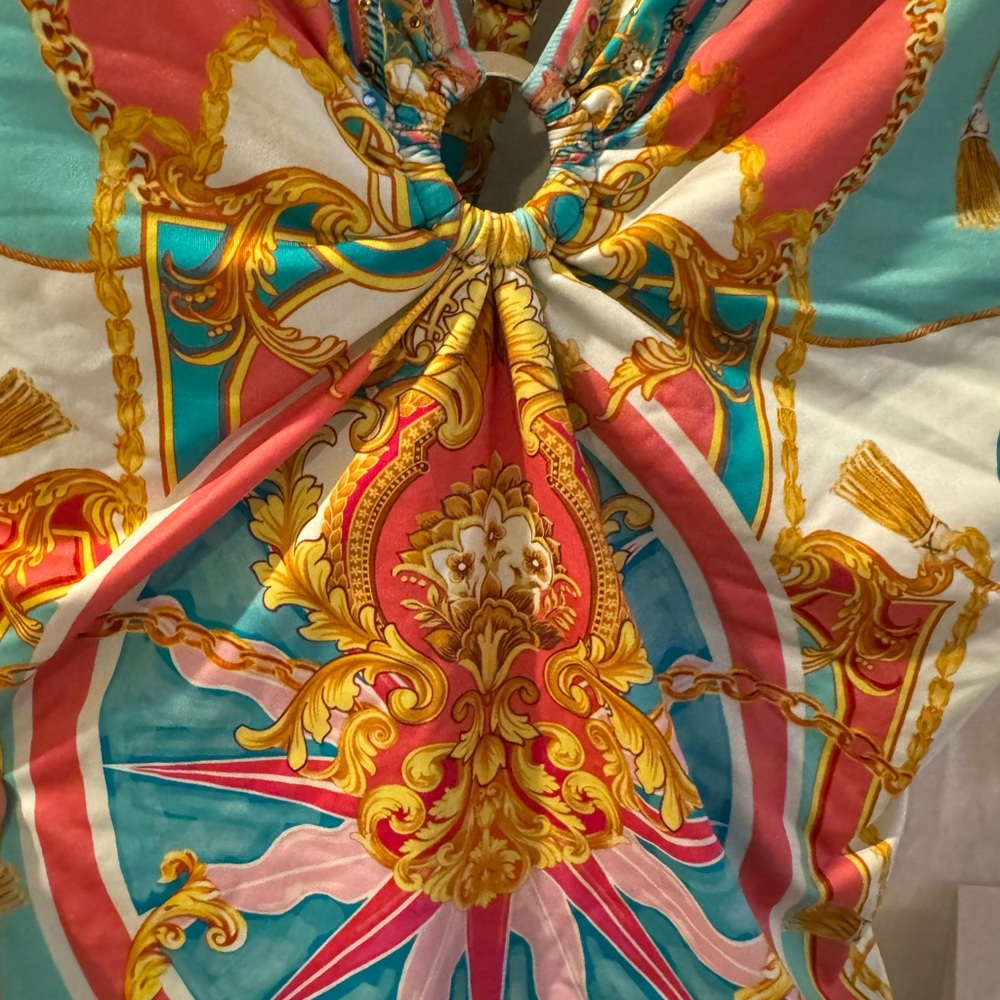 Camilla Turquoise and Gold Patterned Swimwear - Picture 5 of 8